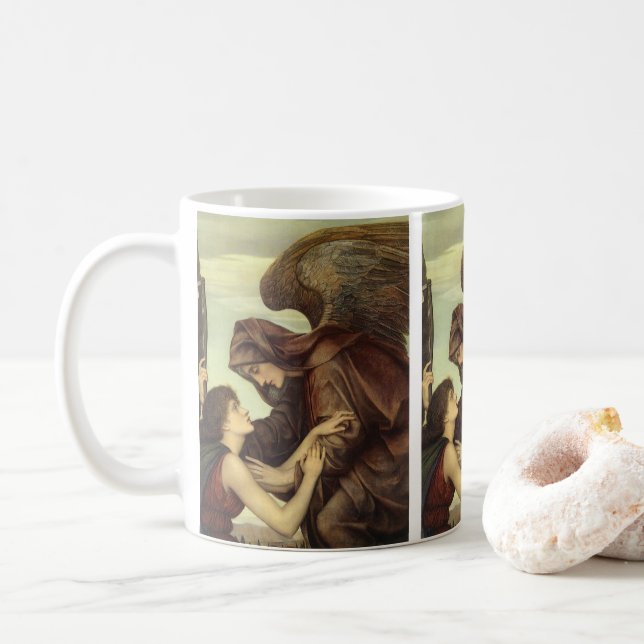 Caneca De Café Anjo da Morte por Evelyn De Morgan (Com Donut)