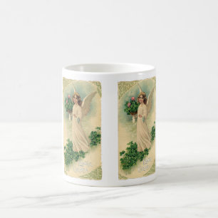 Caneca De Café Anjo da Páscoa Vitoriano Antigo com Flores