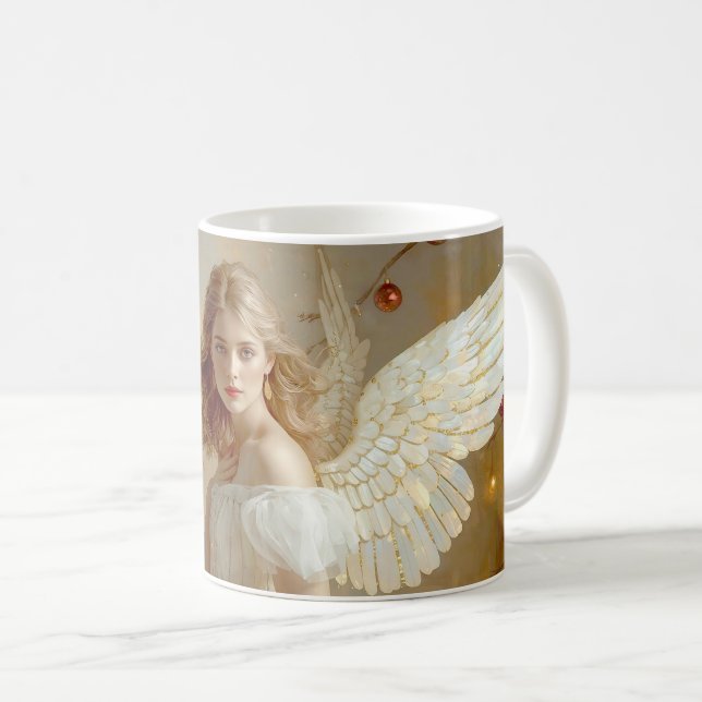 Caneca De Café Anjo de Natal  (Frente Esquerda)
