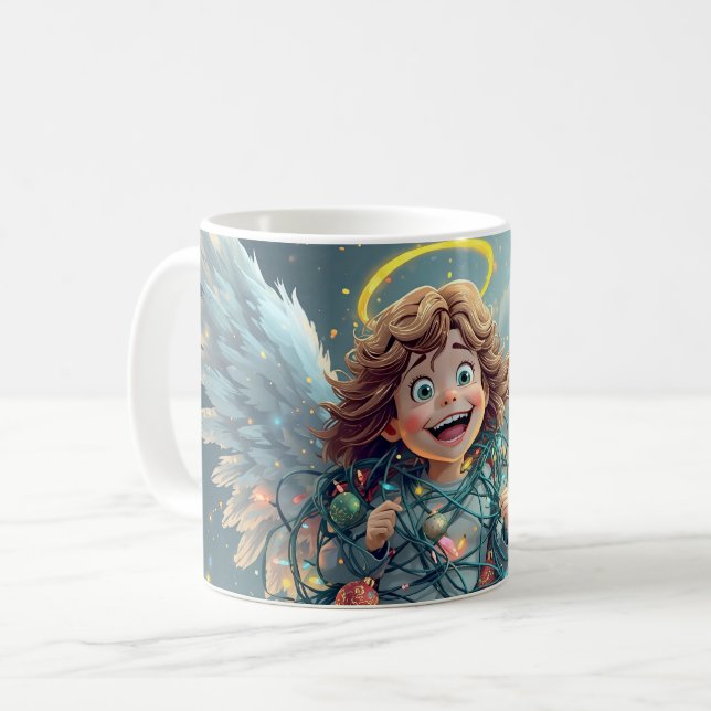 Caneca De Café Anjo de Natal  (Frente Esquerda)