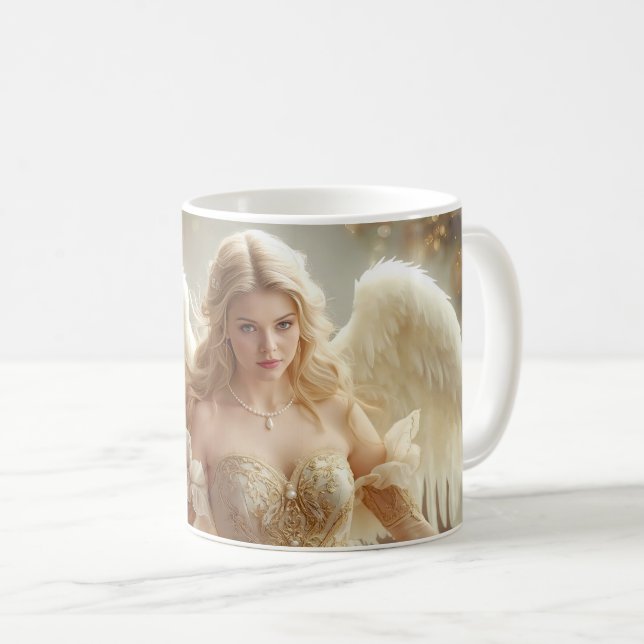 Caneca De Café Anjo de Natal (Frente Esquerda)