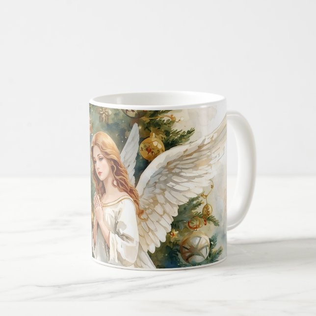 Caneca De Café Anjo de Natal (Frente Esquerda)