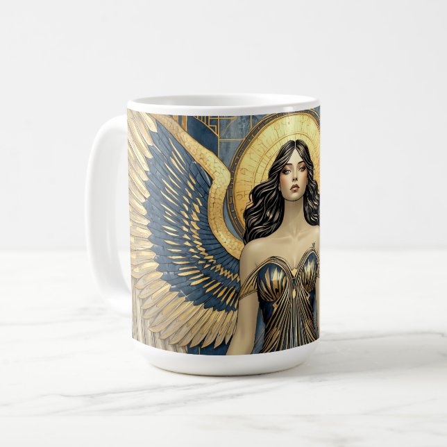 Caneca De Café Anjo Dourado  (Frente Esquerda)