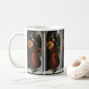 Caneca De Café Anjo em Vermelho com Alaúde de Leonardo da Vinci