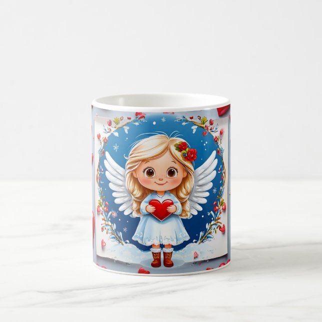 Caneca De Café Anjo fofo do dia dos namorados (Centro)