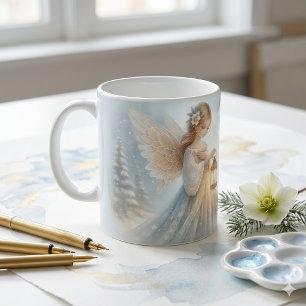 Caneca De Café Anjo Lanterna Celestial de Inverno de Conforto