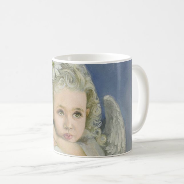 Caneca De Café Anjo Natal (Detalhe) Clássico Mug, 11 oz (Frente Esquerda)