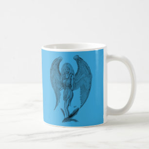 Caneca De Café Anjo preto e design azul