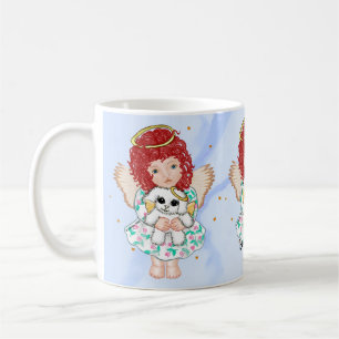 Caneca De Café Anjo Segurando Cachorro