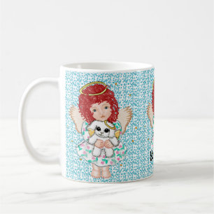 Caneca De Café Anjo segurando cachorro