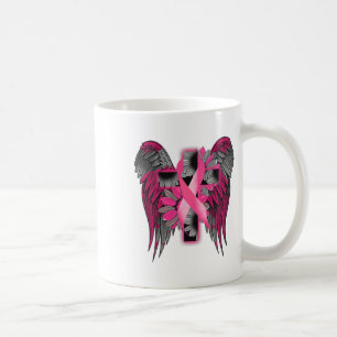 Caneca De Café Anjo Wing Flower Cross Pi (Sensibilização do Cance