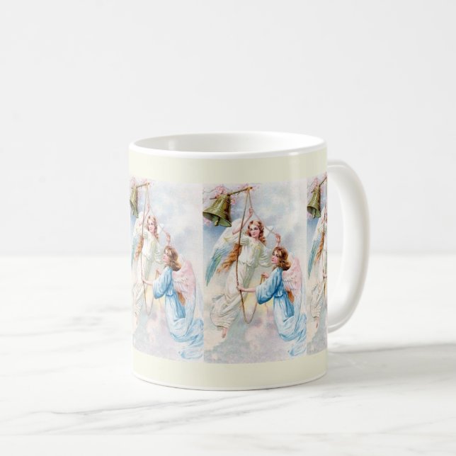 Caneca De Café Anjos Bonitos Com Sino (Frente Esquerda)