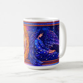 Caneca De Café Anjos Celestiais Retro Dia e Noite