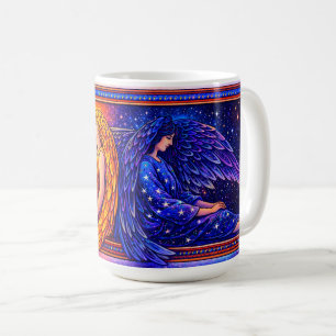 Caneca De Café Anjos Celestiais Retro Dia e Noite