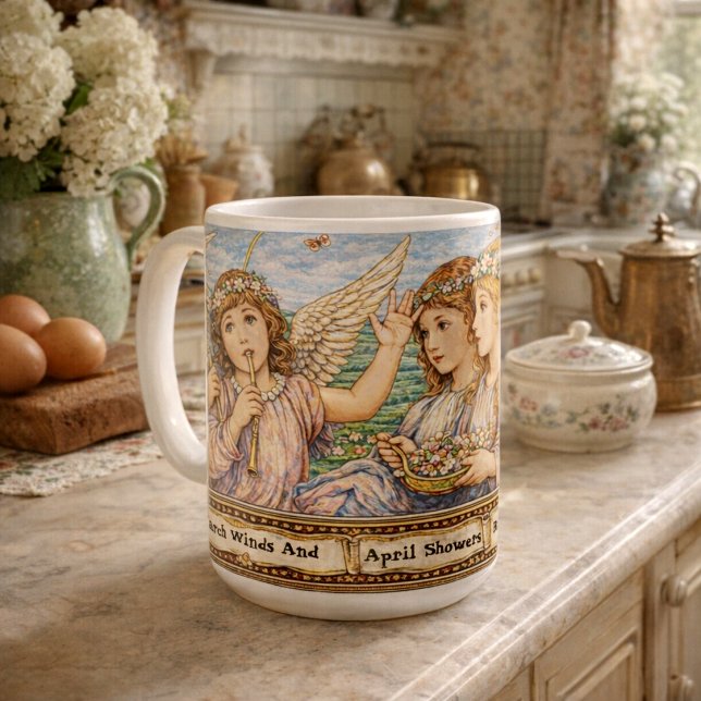 Caneca De Café Anjos das Flores de Maio (Criador carregado)