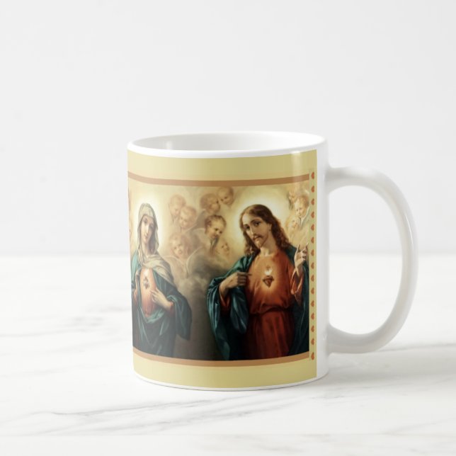 Caneca De Café Anjos imaculados sagrados de Mary do coração de (Direita)