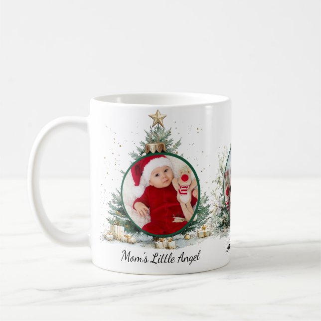 Caneca De Café Anjozinho da Mamãe 3 Foto com Árvores de Enfeites (Esquerda)