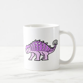 Caneca De Café Ankylosaurus cor-de-rosa da menina