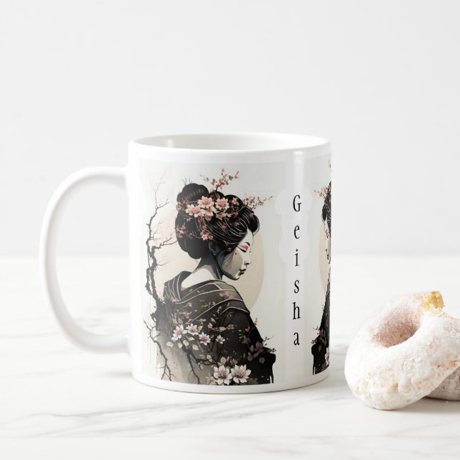 Caneca De Café Anmutige japanische Geisha -  (Com Donut)