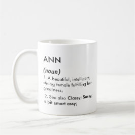 Caneca De Café Ann name, Editable name, Custom name