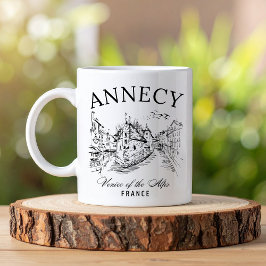 Caneca De Café Annecy Travel Aesthetic – Vintage Canal Scene