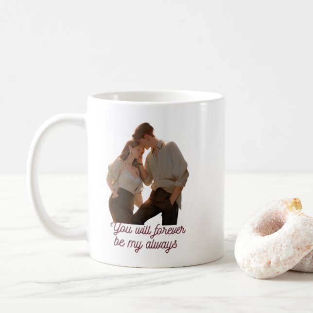 Caneca De Café Anniversary & Motivational Mug – Couple Love Desig (Com Donut)