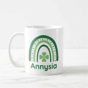Caneca De Café Annysia Nome Clover Boho Rainbow