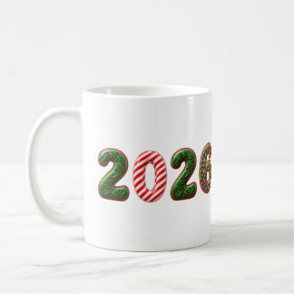 Caneca De Café Ano 2026 Holly Candy Cane Natal