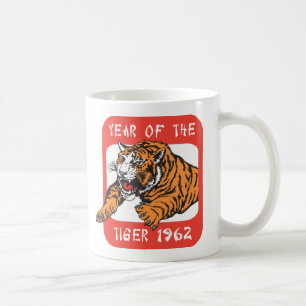 Caneca De Café Ano chinês do presente 1962 do tigre