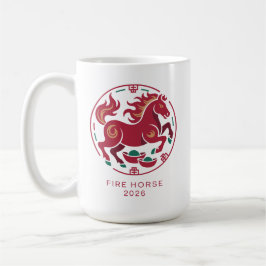 Caneca De Café Ano de 2026 do Cavalo de Fogo do Zodíaco Chinês So