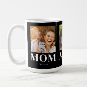 Caneca De Café Ano de Fundação da Mamãe 3 Foto Moderno Preto
