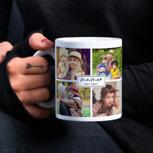 Caneca De Café Ano de Fundação da Mamãe Colagem de Fotos Presente