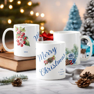 Caneca De Café Ano de Natal do Bunch of Holly Berries