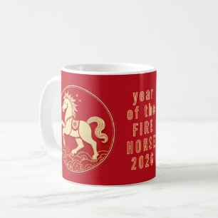 Caneca De Café Ano do Cavalo 2026 Ano Novo Chinês