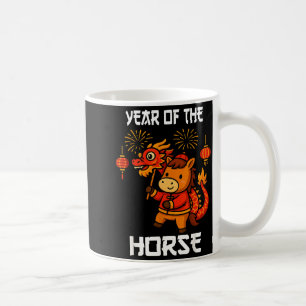 Caneca De Café Ano do Cavalo Ano Novo Lunar Chinês Dragão