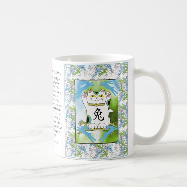 Caneca De Café Ano do Coelho Neko em Blueberry (Direita)