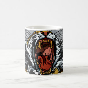Caneca De Café Ano do Tigre Rugidor Design