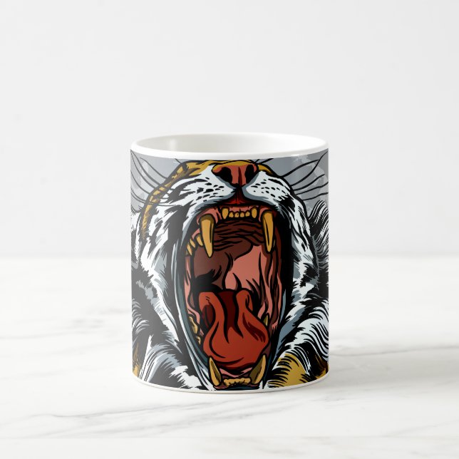 Caneca De Café Ano do Tigre Rugidor Design (Centro)