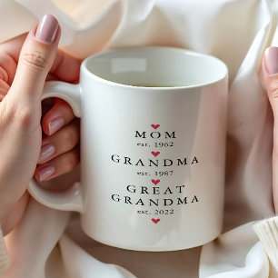 Caneca De Café Ano Est. de Mamãe   Vovó   Bisavó