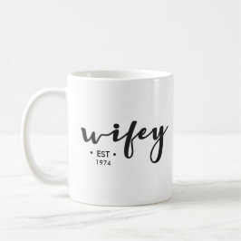 Caneca De Café Ano estabelecido personalizado aqui Wifey personal