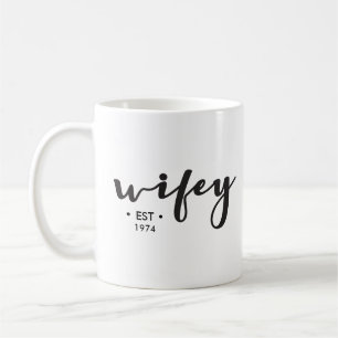 Caneca De Café Ano estabelecido personalizado aqui Wifey personal