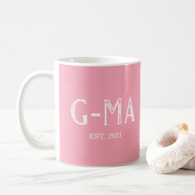 Caneca De Café Ano G-Mãe Rosa Estabelecido (Com Donut)