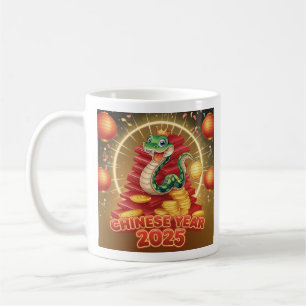 Caneca De Café ano novo chinês cobra de madeira