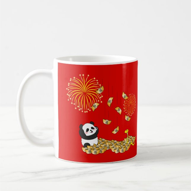 Caneca De Café Ano Novo Chinês da Cobra 2025 Panda (Esquerda)