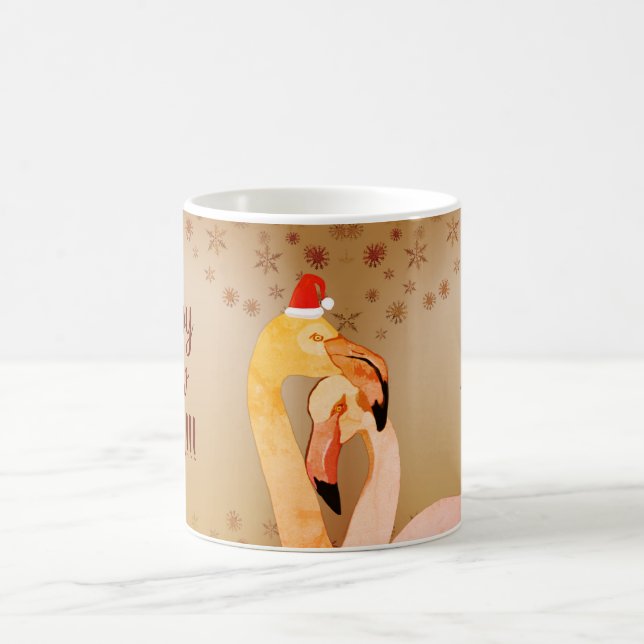 Caneca De Café Ano Novo, Flamingo Birds Mug (Centro)