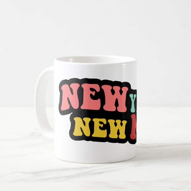 Caneca De Café Ano Novo, Mug Novo (Frente Esquerda)