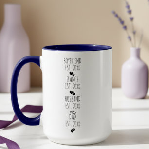 Caneca De Café Ano Personalizado de Marco de namorado para Pai