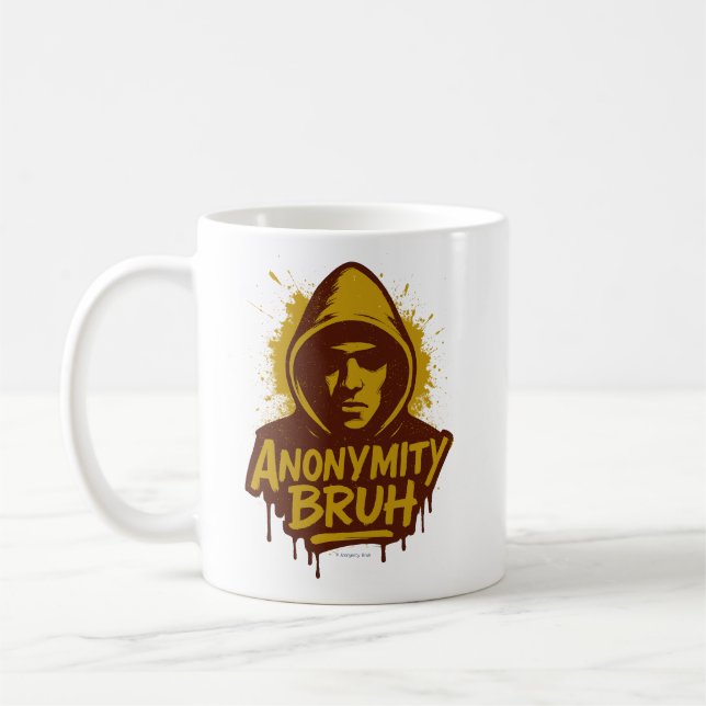Caneca De Café Anonymity Bruh LOGO -  (Esquerda)