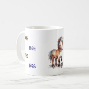 Caneca De Café Anos Chineses do Cavalo 1942 a 2026