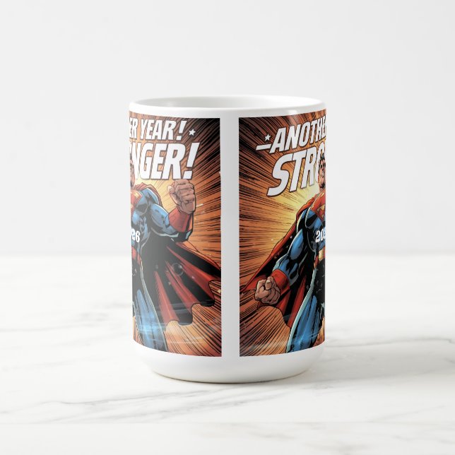 Caneca De Café Another Year Stronger! Superhero New Year Design w (Centro)